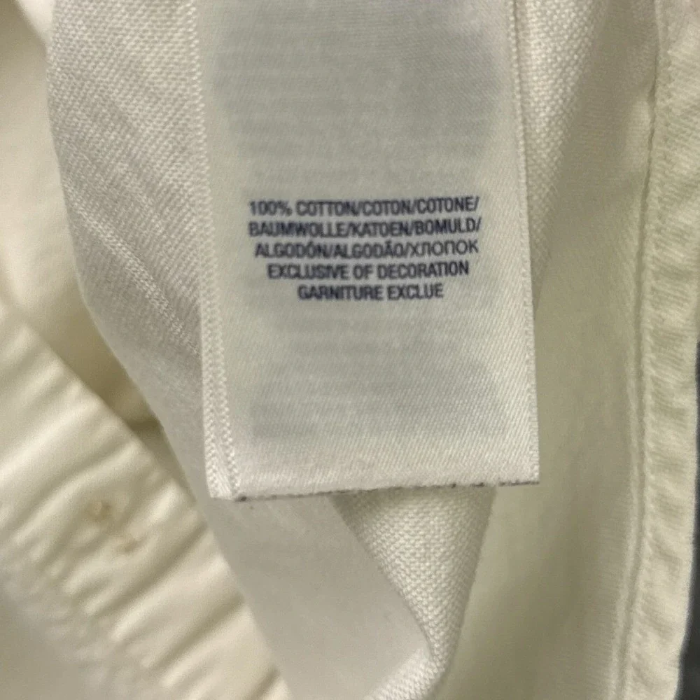 Ralph Lauren Boys Button Down Shirt Size 20 Off-White Cotton Oxford Pony Logo